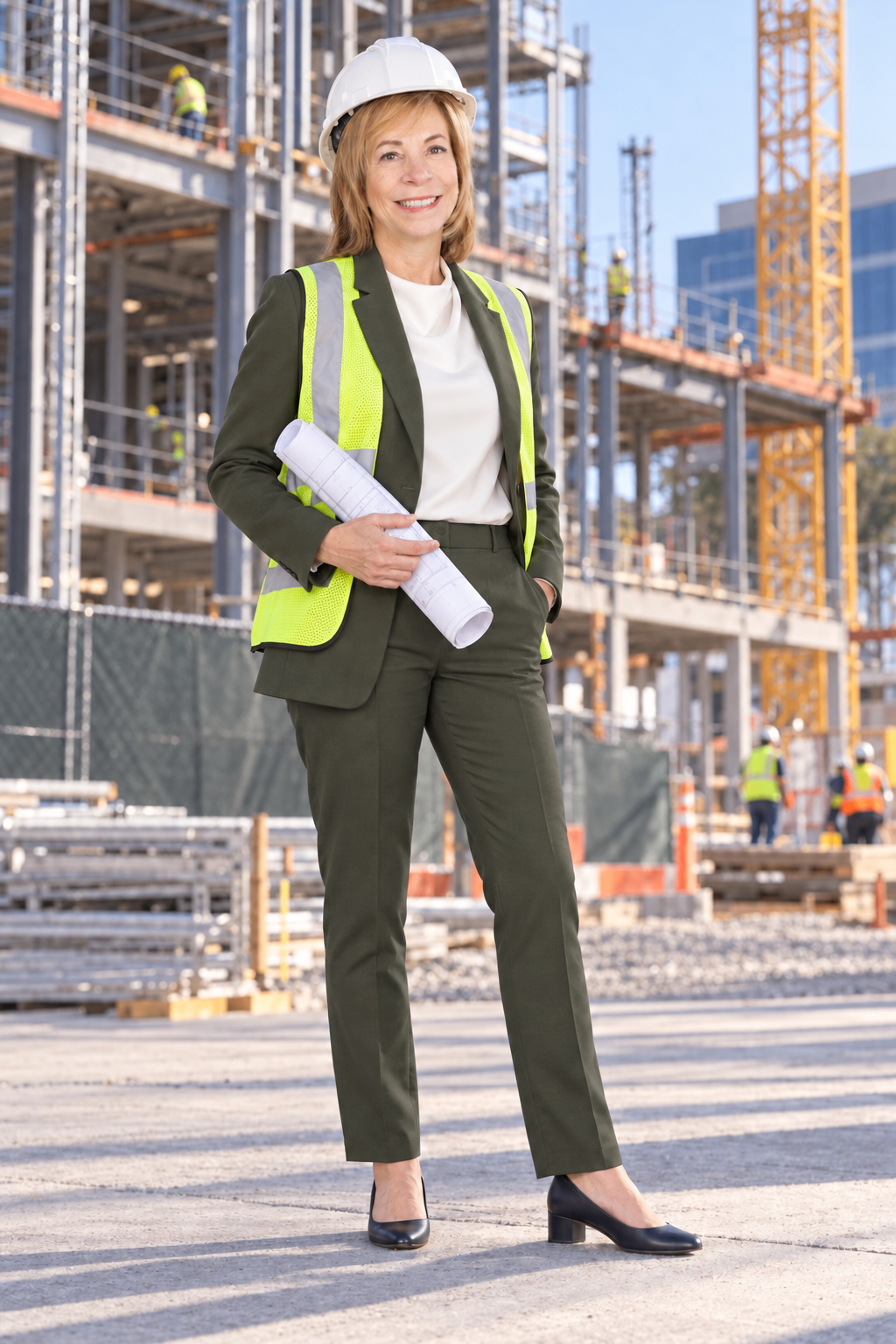 Cynthia at an active development site